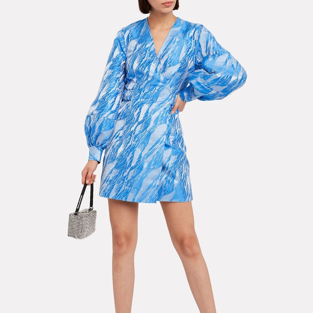 GANNI Jacquard Azure Balloon Dress